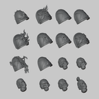 Black Corporation Pack: the same 16 designs in matching positions, shown from a right three-quarter angle. Digital render.