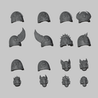 Crimson Lord Pack: all included designs together, front hero. Digital render.